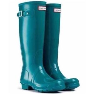 Hunter Boots turquoise almost brand new!