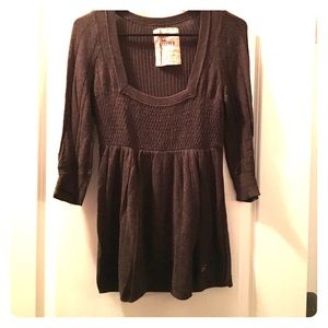 Brown Babydoll Hollister Sweater, size Large