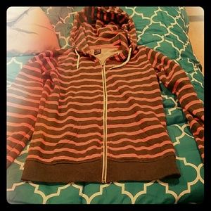 Striped zip up hoodie