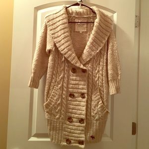 Cream A&F Cardigan Tunic, size Medium