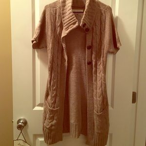 Tan Hollister Open-Front Cardigan Tunic, Size L