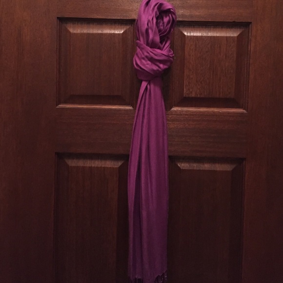 Purple scarf with fringe edging
