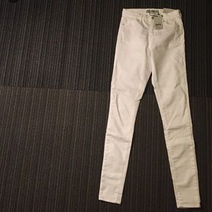 White High-wasited Topshop Pants