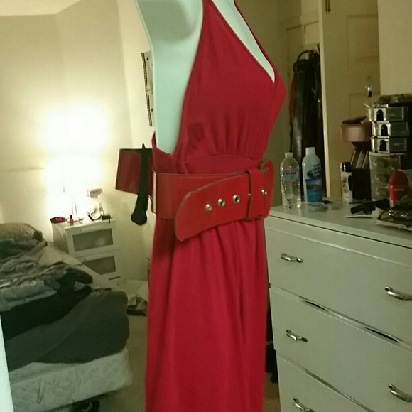 Red mini dress or long tank top
