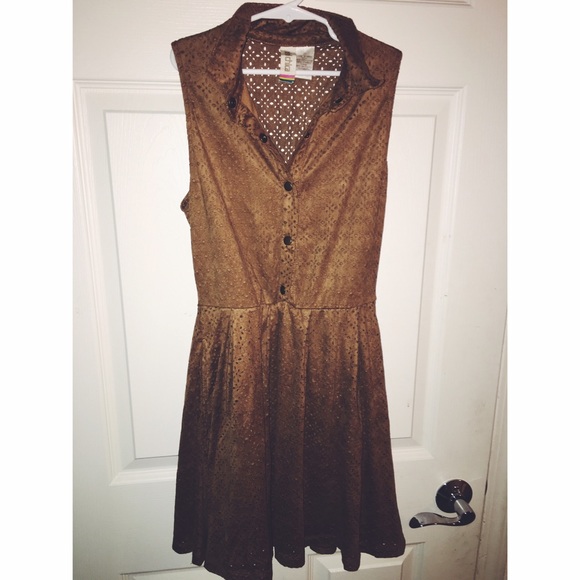 Brown suede dress