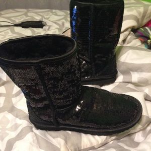 Black sequined UGGS