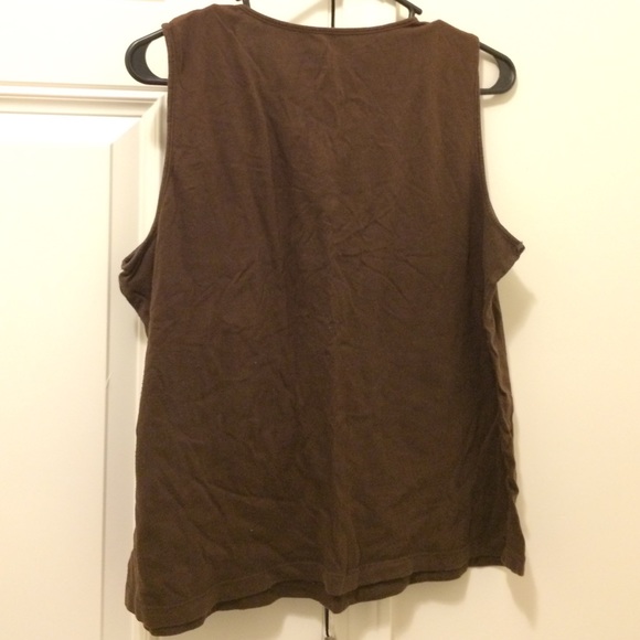 FIRM Merona Crochet Detail Brown Tank Top XXL - Picture 2 of 2
