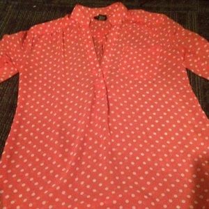 Pink polka dot blouse