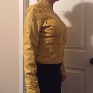 Joujou mustard yellow faux leather jacket