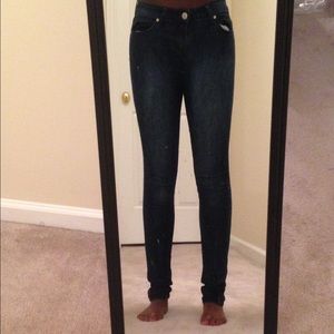 Dark wash skinny jeans