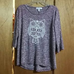 Maroon Owl Light Sweater
