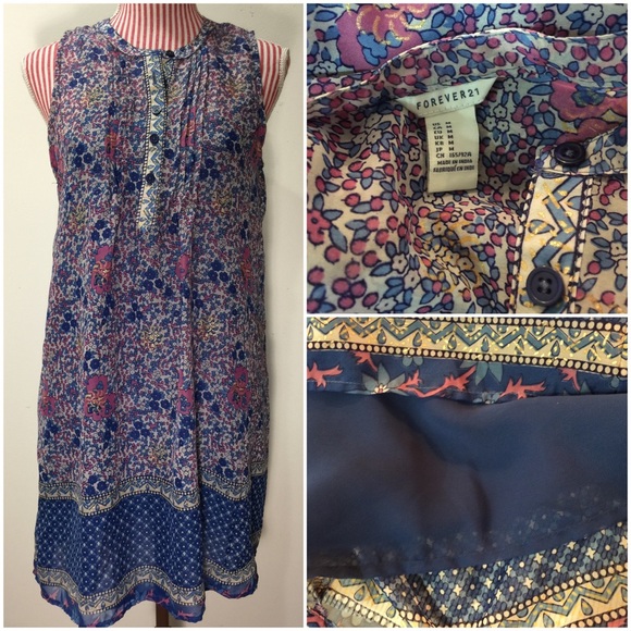 Forever 21 Floral Dress/Shirt Dress MEDIUM