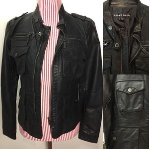 Faux Leather Jacket Black/Gun Metal size SMALL
