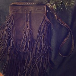 Hold///Fringe suede bag