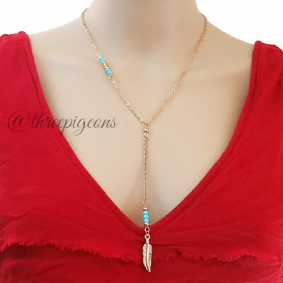 *NEW* Boho feather Y-shaped Necklace