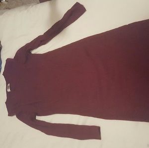 Burgandy bodycon sweater dress