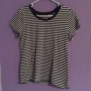 Black and White Striped Gap Tee