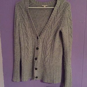GAP Gray Cable Knit Cardigan