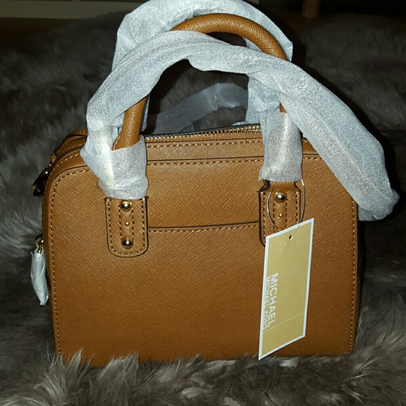 Michael Kors Tan Mini Saffiano Leather Satchel - Picture 2 of 4