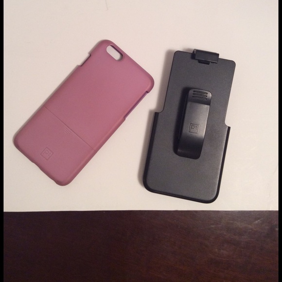 Pink IPhone 6 Plus phone cover w clip attachment.