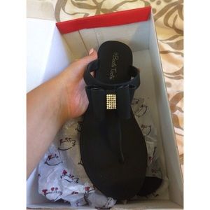Jelly Sandals w/ Bow & Stones