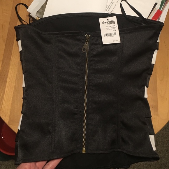 TRADED in BUNDLE Bustier/Corset Zig-Zag Top NWT - Picture 3 of 4