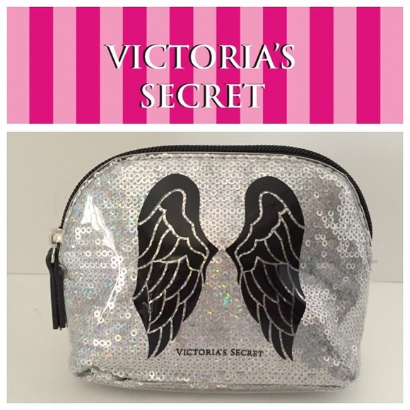 Victoria's Secret Handbags - New Victoria's Secret Silver Sequin Make Up Bag
