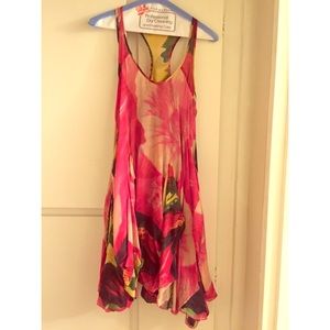 All Saints floral racer back chiffon dress