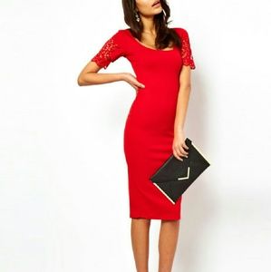 ASOS brand red bodycon dress - size 6