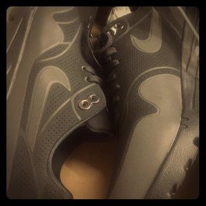 Flash reflective black matte air maxes