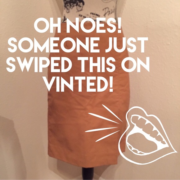 Vegan leather cognac pencil skirt