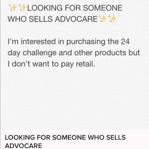 Looking for someone who sells advocare - Picture 1 of 1
