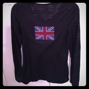 🎉☃☃BLACK TOP BRITISH FLAG BLING BLING☃☃🎉