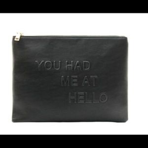 You had me at hello black clutch