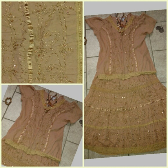 2 piece ,Boho skirt and shirt