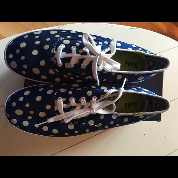 Blue polka dot Keds