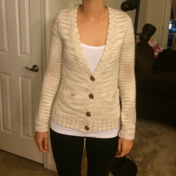 Tan button down sweater - Picture 3 of 3