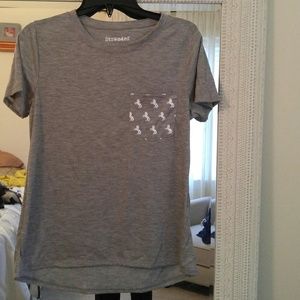 NWOT Soft T-shirt with Unicorn pocket