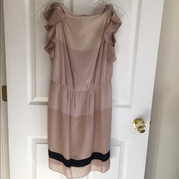 The Loft Flutter Sleeve Colorblock Dress 0 Petite