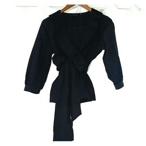 New Black Bow Blouse