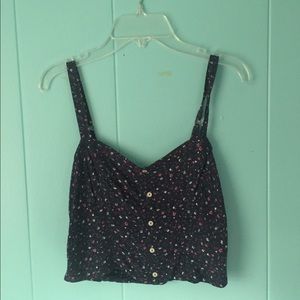 Navy flowered crop top