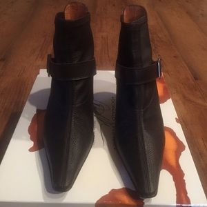 Donald J Pliner Brown Nappa Stretch Booties