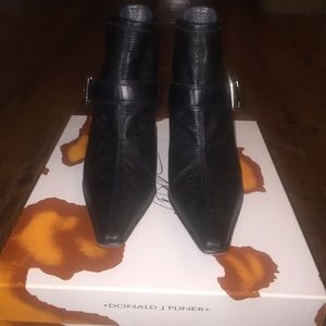 Donald J Pliner Black Nappa Stretch Booties