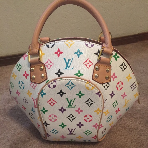 White multicolor purse
