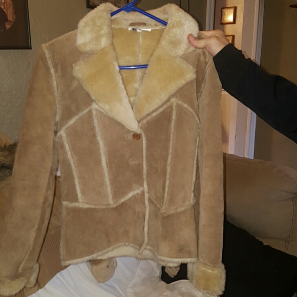 Bought at Wilson suede and leather tan suede fur