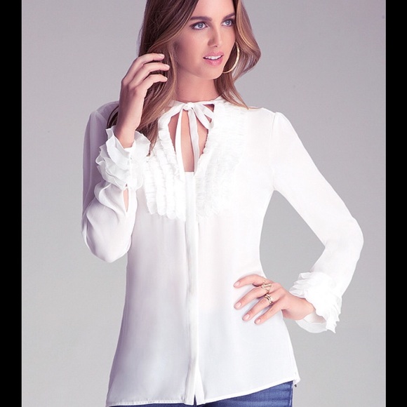 Bebe Ruffle Front Tunic - New Without Tag