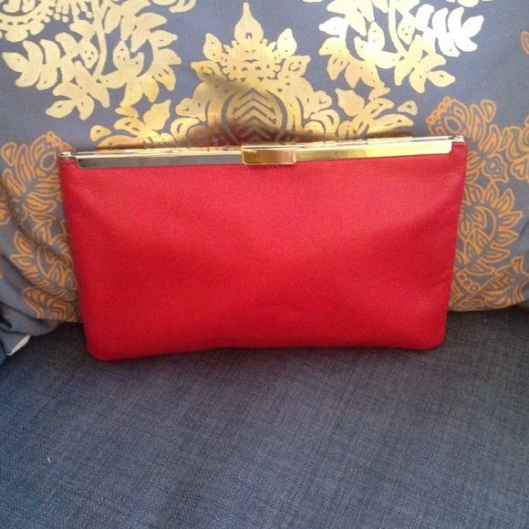 J. Crew red leather clutch