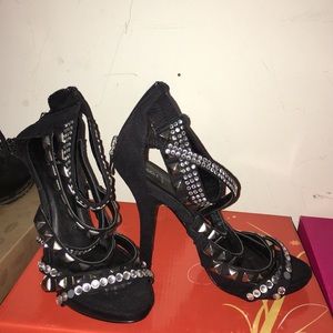 Studded Black Heels