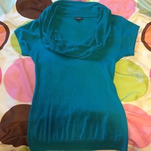 Blue short sleeve sweater