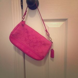 Raspberry small coach purse